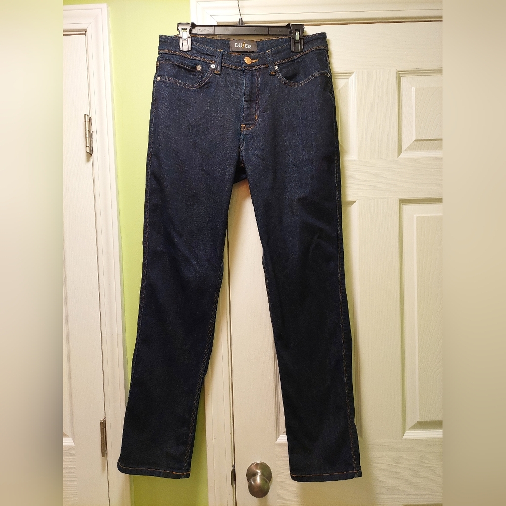Duer DU/ER Men's Jeans, 31x32, L2X Athletic Straight, Dark Wash